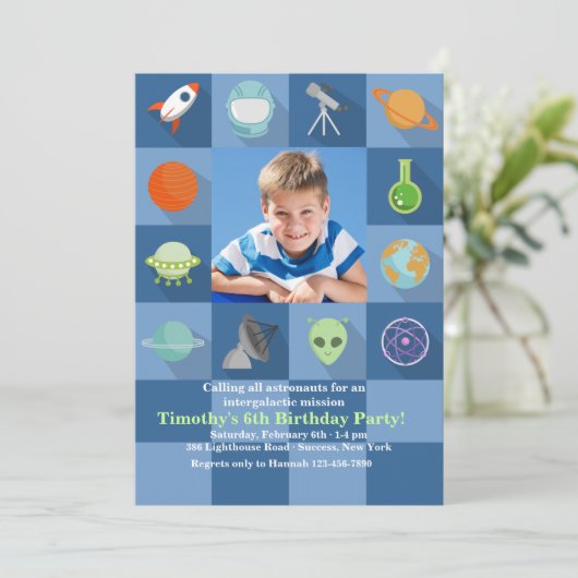 Invitation photo Carrés de l'espace (Debout devant)