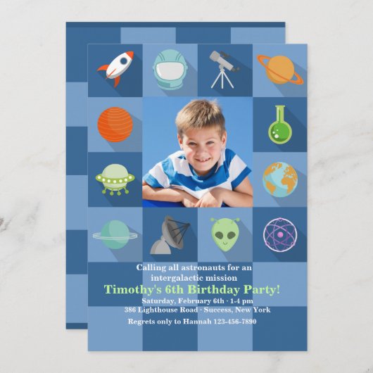 Invitation photo Carrés de l'espace (Devant / Derrière)