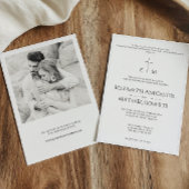 Invitation Photo catholique moderne B&W Cross Mariage