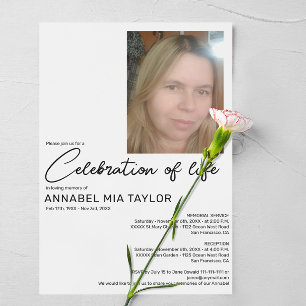 Invitation Photo Célébration de la vie Mémorial funéraire