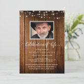 Invitation Photo Celebration of Life, Rusti Funeral Invitatio (Debout devant)