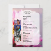 Invitation Photo Celebration Program — Pink Chrysanthemum (Dos)