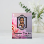 Invitation Photo Celebration Program — Pink Chrysanthemum (Debout devant)