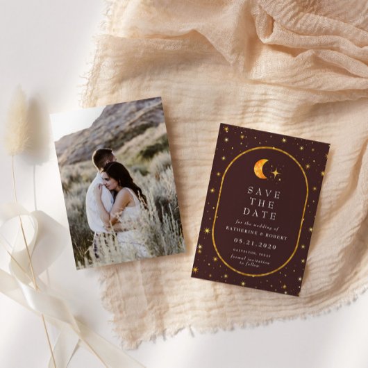 Invitation Photo céleste vintage Enregistrer La Date