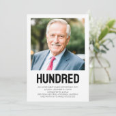 Invitation Photo CENT moderne 100e fête d'anniversaire (Debout devant)