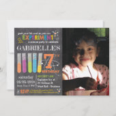 Invitation Photo Chalkboard Fête de la Science Mad Anniversai (Devant)