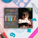 Invitation Photo Chalkboard Fête de la Science Mad Anniversai<br><div class="desc">Chalkboard Mad Science Party Anniversaire - Préparez-vous à un plaisir explosif ! Une fête de science folle pour célébrer le grand jour de votre petit. Cette invitation super créative est idéale pour les filles et les garçons. Pas besoin de tests ou d'expériences, cette invitation folle de science parti est un...</div>