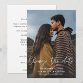 Invitation Photo - Changement de date vertical avec ombre 2 (Devant / Derrière)