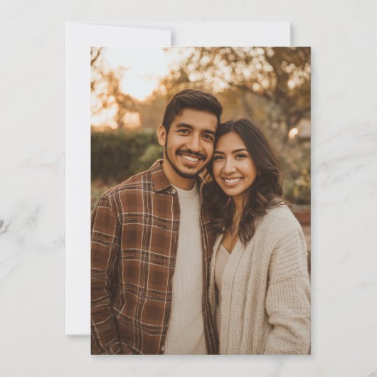 Invitation Photo Chaude Dorée Joyeuse (Devant)