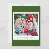 Invitation Photo Cheminée Stockage Green Holiday Card (Dos)