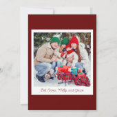 Invitation Photo Cheminée Stockings Red Holiday Card (Dos)