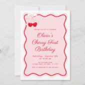 Invitation Photo Cherry 1ère fête d'anniversaire (Devant)
