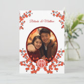 Invitation Photo Cherry Blossom Mariage chinois (Debout devant)