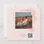 Invitation Photo Cherry Blossom QR Code Mariage (Dos)