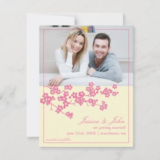 Invitation photo "Cherry Blossoms" pour sauvegarde (Devant)