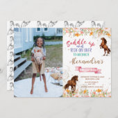 Invitation Photo cheval d'anniversaire (Devant / Derrière)