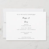 Invitation Photo chic et typographie mariée Horizontale (Dos)