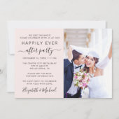 Invitation Photo Chic QR Code Mariage Rose Réception (Devant)