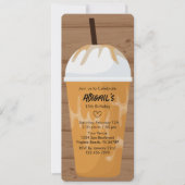 Invitation Photo Chic Wood Arrière - plan Café glacé Annivers (Devant)