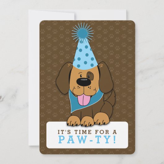 Invitation Photo Chien Chien Chien Paw-ty double face Anniver (Devant)