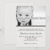 Invitation photo Christening/Baptême/Dédication (Devant / Derrière)