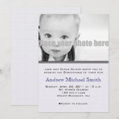 Invitation photo Christening/Baptême/Dédication (Devant / Derrière)