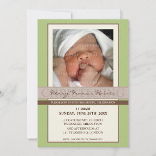 Invitation PHOTO CHRISTENING INVITATIONS: élégance 9P