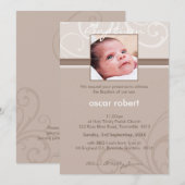 Invitation PHOTO CHRISTENING INVITES : charity 1P (Devant / Derrière)