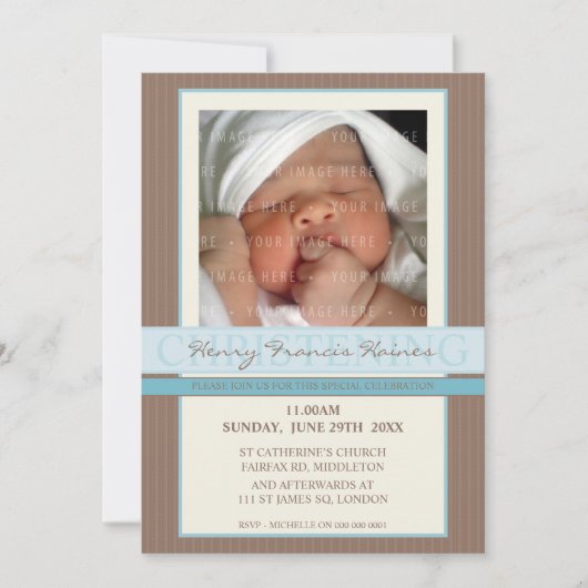 Invitation PHOTO CHRISTENING INVITES : elegance 1 (Devant)