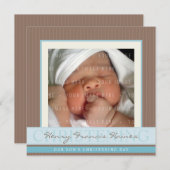 Invitation PHOTO CHRISTENING INVITES : elegance 1SQ (Devant / Derrière)