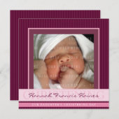 Invitation PHOTO CHRISTENING INVITES : elegance 3SQ (Devant / Derrière)