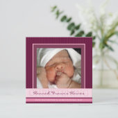 Invitation PHOTO CHRISTENING INVITES : elegance 3SQ (Debout devant)