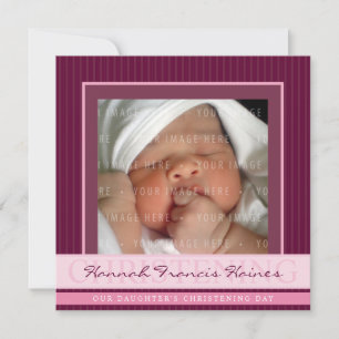 Invitation PHOTO CHRISTENING INVITES : elegance 3SQ