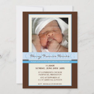 Invitation PHOTO CHRISTENING INVITES : elegance 5P