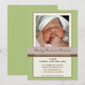Invitation PHOTO CHRISTENING INVITES : elegance 9P (Devant / Derrière)