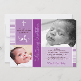 Invitation PHOTO CHRISTENING INVITES : essence 2L