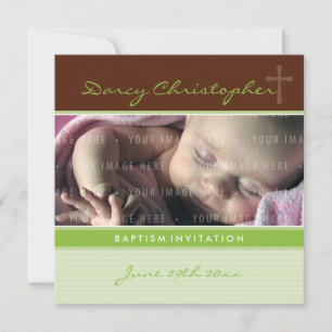 Invitation PHOTO CHRISTENING INVITES : faith 7SQ