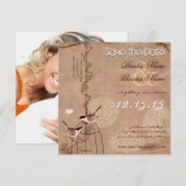 Invitation Photo Christmas Bird Cage Wedding Enregistrer la d (Devant / Derrière)