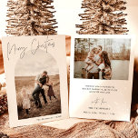 Invitation Photo Christmas Card | Arched Photo Holiday Card<br><div class="desc">This beautiful Photo Christmas Card features an arch photo frame with modern calligraphy and a minimalist design. Easily edit most wording to match your desired style and holiday message! Easy to customize with your text and photos! The beautiful photo of the family was taken by the talented Amanda of Amanda...</div>