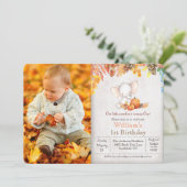 Invitation PHOTO - Citrouille d'automne 1er anniversaire Invi (Debout devant)