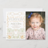 Invitation Photo citrouille Harvest Scarecrow Anniversaire (Devant)