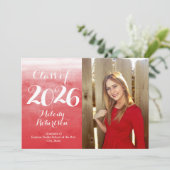 Invitation Photo Classe d'aquarelle rouge de 2019 (Debout devant)