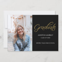 Photo Classic Metallic Gold & Black Graduation