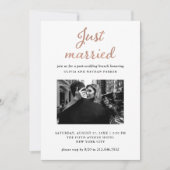 Invitation Photo classique | Juste mariés Faux Rose Gold (Devant)
