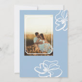 Invitation Photo classique Mariage Floral bleu français Invit (Dos)