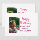 Invitation Photo classique moderne ajouter nom date heureux (Devant / Derrière)