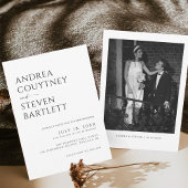 Invitation Photo classique simple Mariage noir et blanc