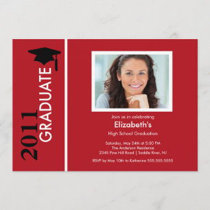 Invitation photo Classy Red & Black