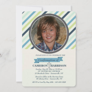 Invitation photo Classy Stripe