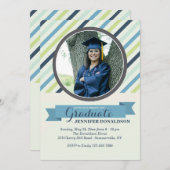 Invitation photo Classy Stripe (Devant / Derrière)